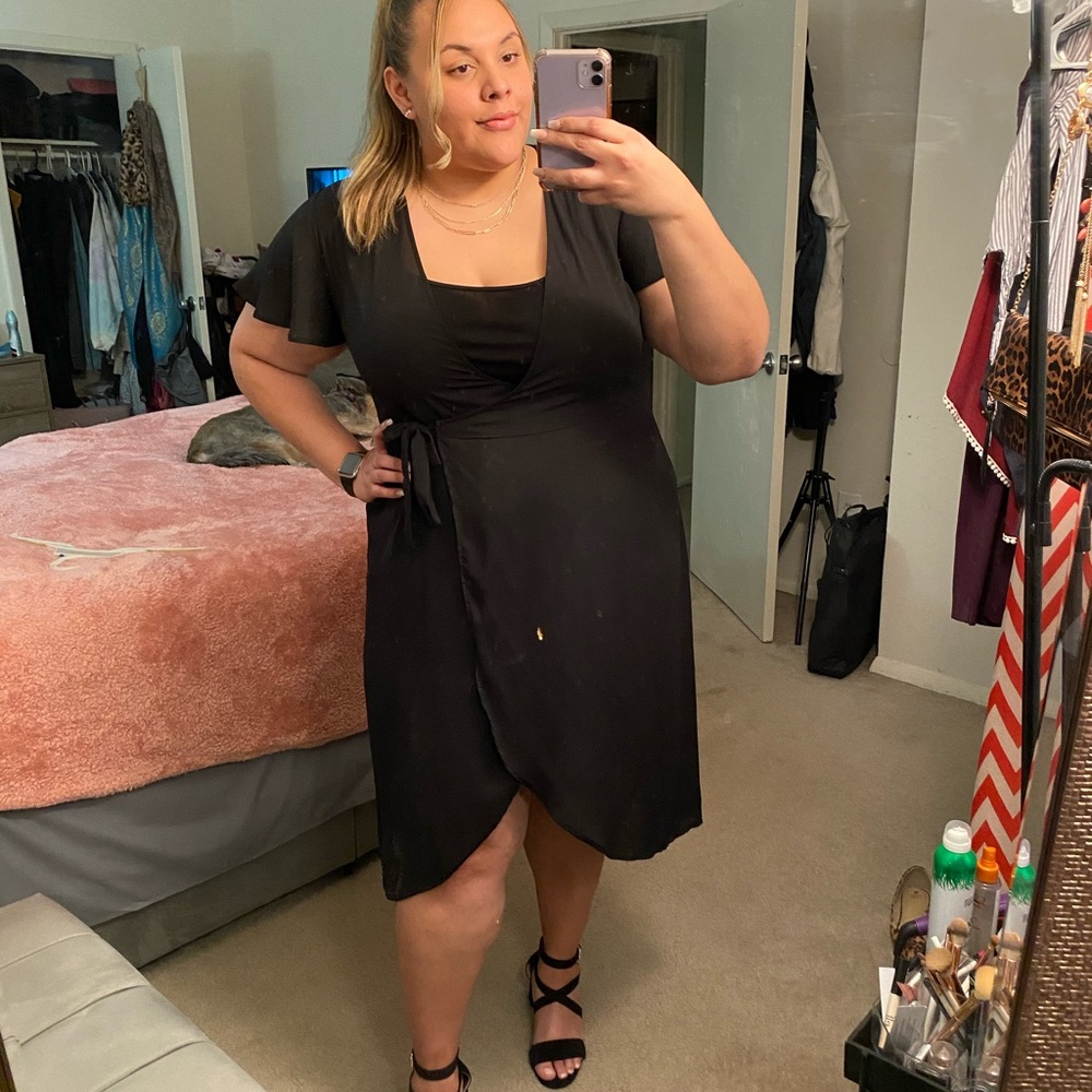 Time and Tru Black Wrap Dress